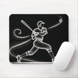 Neon Baseball Player Swinging A Fladdermus Musmatta