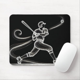 Neon Baseball Player Swinging A Fladdermus Musmatta