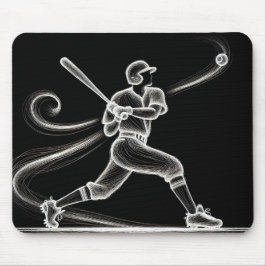 Neon Baseball Player Swinging A Fladdermus Musmatta