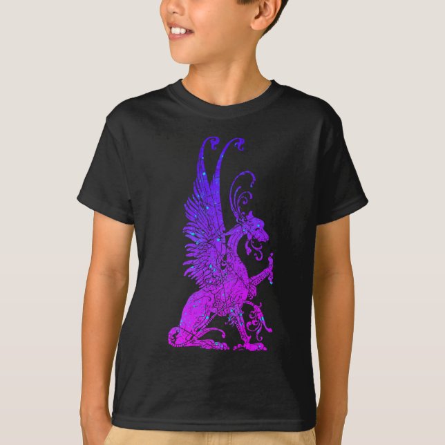 Neon Basilisk Monster Symbol Dragon Ancient Beast T Shirt (Framsida)