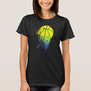 Neon Basketball Glitch T Shirt