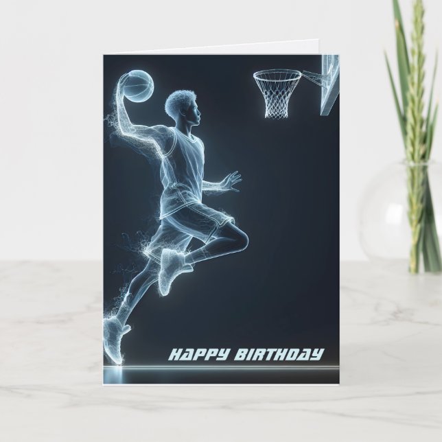 Neon Basketball Player Kort (Framsida)