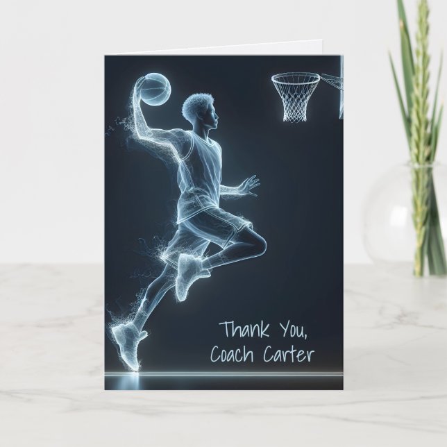 Neon Basketball Player-Tack Kort (Framsida)