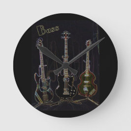 Neon Bass Clock Rund Klocka