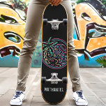 Neon Beach Alien Invasion Funny Personlig Namn Mini Skateboard Bräda 18,5 Cm<br><div class="desc">Neon Beach Alien Invasion Funny Personlig Namn skateboard</div>