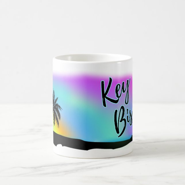 Neon Beach Himlar vid Nyckel Biscayne Kaffemugg (Center)
