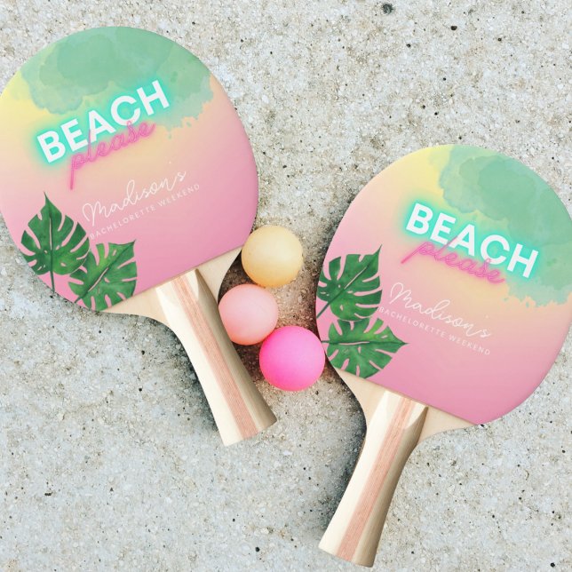 Neon Beach Please Systerfest Strandspel Rosa Pingisracket (Skapare uppladdad)