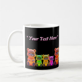 Neon Bear Family Digital Art Kaffemugg