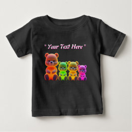 Neon Bear Family Digital Art T Shirt