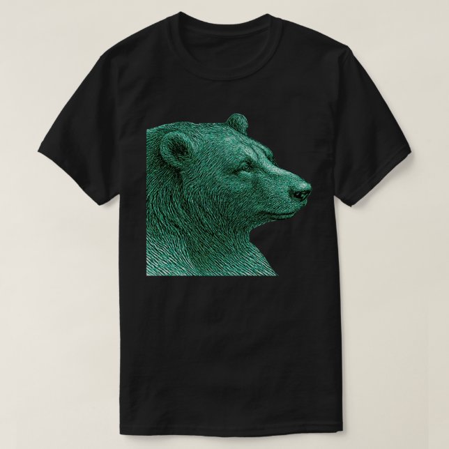 Neon Bear Line Art | Modern Wildlife Illustration T Shirt (Design framsida)