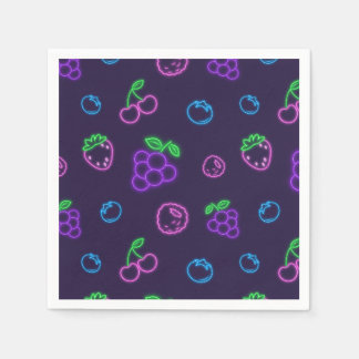 Neon Berry Mönster Pappersservetter