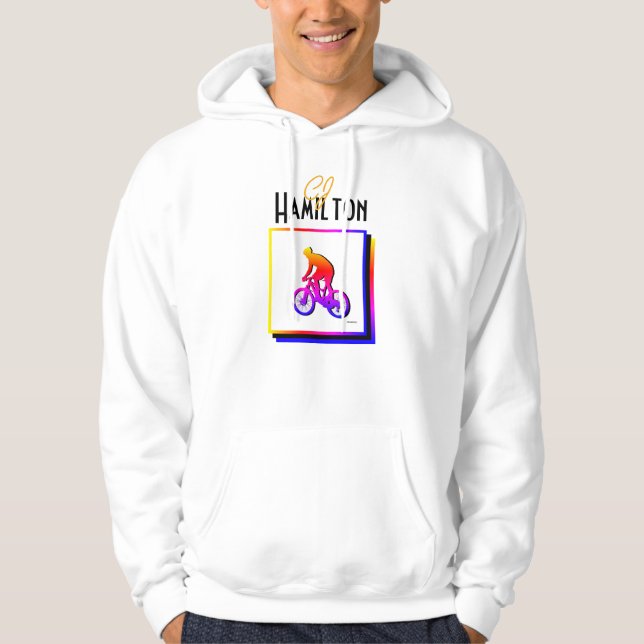 Neon Bicycle Rider Hoodie HAMbyWG (Framsida)