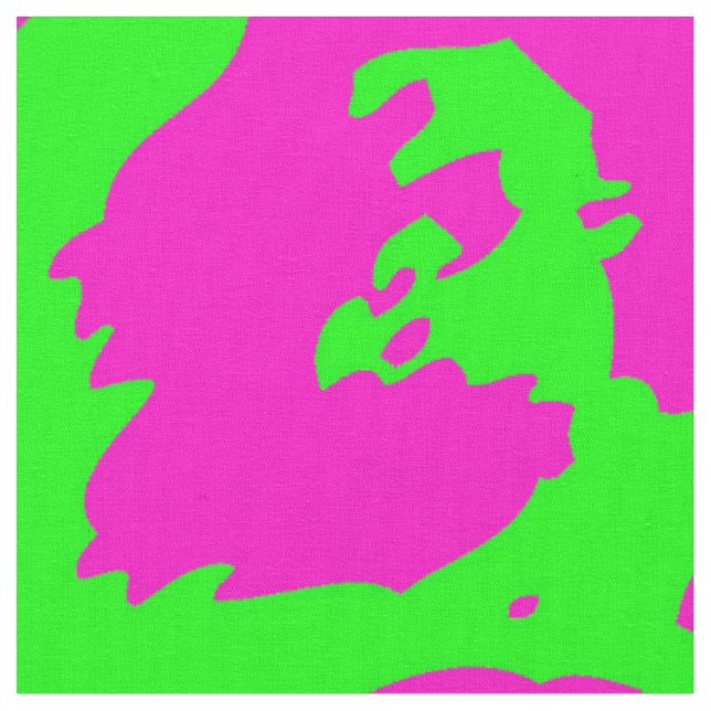 Neon Big Cat-utskrift Tyg (Närbild)