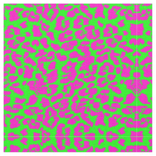 Neon Big Cat-utskrift Tyg (Närbild)