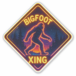 Neon Bigfoot Xing Sticker Klistermärken