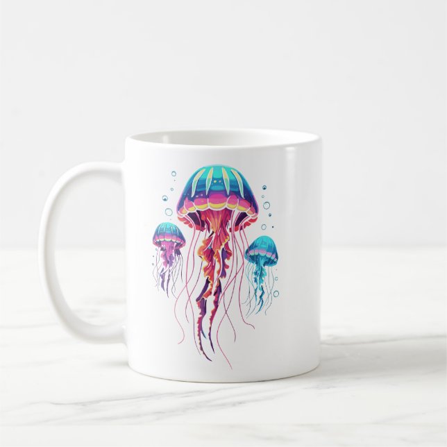 Neon Bio-luminescerande Manet Trio Estetik Kaffemugg (Vänster)