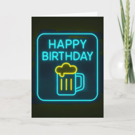 Neon Birthday Beer-tecken Kort