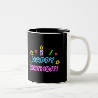Neon birthday mug Två-Tonad mugg