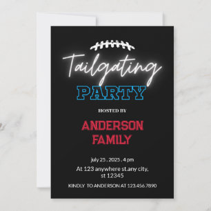 Neon Black Football Tailgate Party Inbjudningar