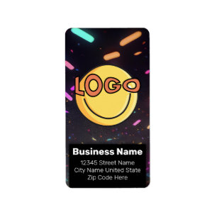 Neon Black Nightlife Evanding Business Branding Adressetikett