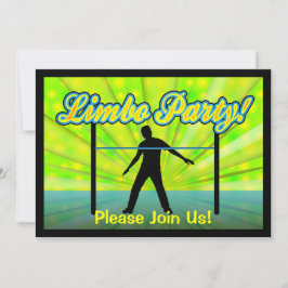 Neon/Black Silhouette Limbo Party-inbjudningar Inbjudningar