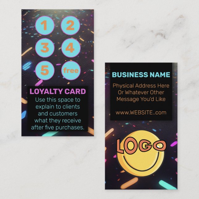 Neon Black Slår kort Vape Head Shops Smoke Lounge (Fram/baksida)