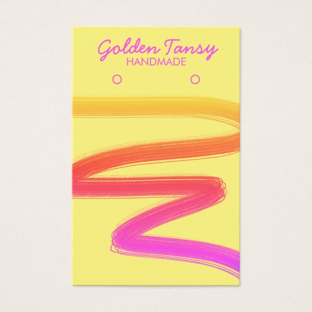 Neon Bläck Swipe Earring Necklace Jewelry Visning Visitkort (Framsida)