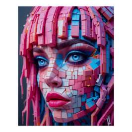Neon Block Porträtt Perfect Poster