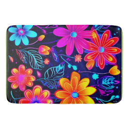 Neon Blommigt Fantasy Badrumsmatta