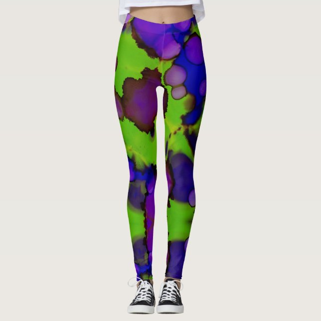 Neon Bloomstorm Leggings (Framsida)