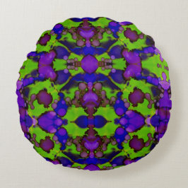 Neon Bloomstorm Rund Kudde