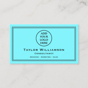 Neon Blue Black Corporate Business Logotyp Visitkort