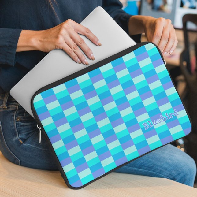 Neon Blue Färg Mönster Laptop Fodral (Skapare uppladdad)