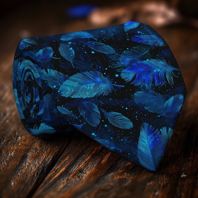 Neon Blue Feather Men’s Tie Slips (Skapare uppladdad)