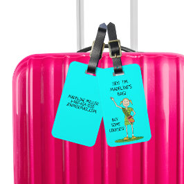Neon BLUE Girl Scout JUNIOR | ANPASSNINGSBAR Bagagebricka