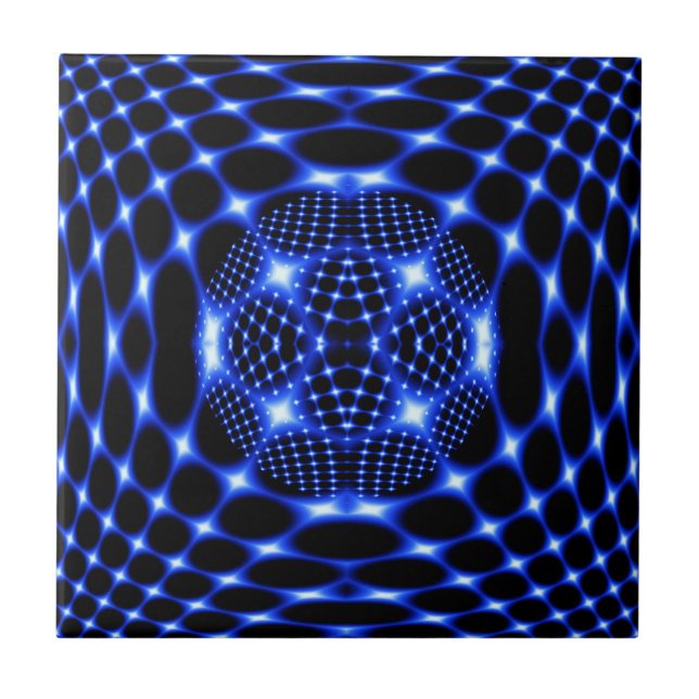 Neon Blue glob fractal Kakelplatta (Framsidan)