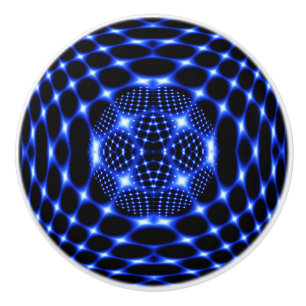 Neon blue globe fractal knopp
