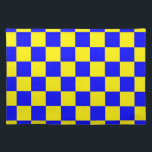 Neon Blue Gult Checkerboard-Vintage Bordstablett<br><div class="desc">Neon Blue och Gult Checkerboard | VINTAGE | Klassisk | TRENDIG | SNYGGT | MODE | Minimal</div>