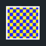 Neon Blue Gult Checkerboard-Vintage Pappersservett<br><div class="desc">Neon Blue och Gult Checkerboard | VINTAGE | Klassisk | TRENDIG | SNYGGT | MODE | Minimal</div>