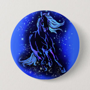 Neon Blue Horse på måndagskväll Knapp