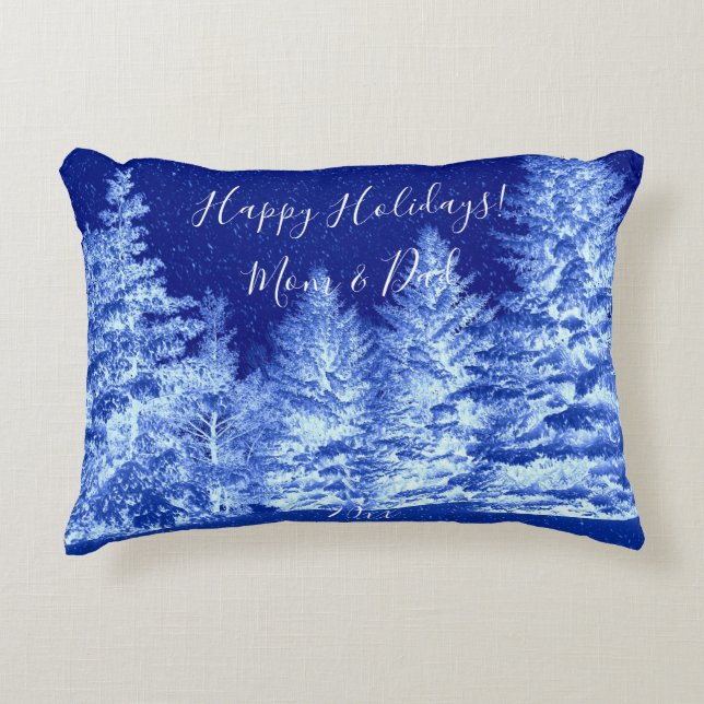 Neon Blue Julgran Lumbar Pillow Prydnadskudde (Framsidan)
