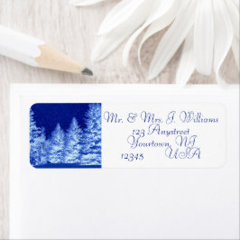 Neon Blue Julgran Returadress Etikett