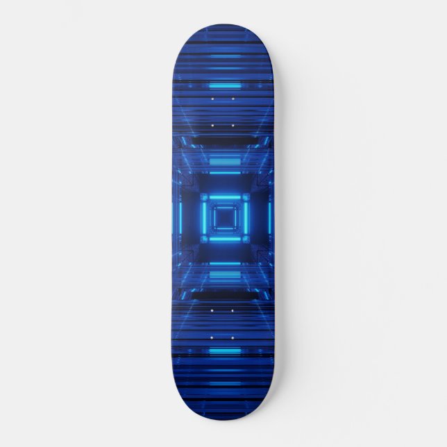 Neon Blue Mini Skateboard Bräda 18,5 Cm (Framsida)