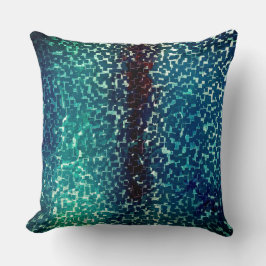 Neon blue mosaic stil över grovt hammat glas kudde