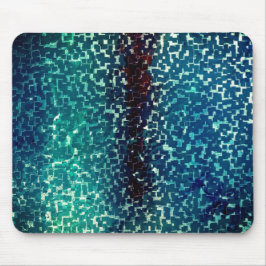 Neon blue mosaic stil över grovt hammat glas musmatta