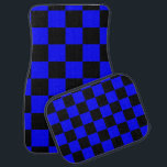 Neon Blue- och Black Checkerboard-Vintage Bilmatta<br><div class="desc">Neon Blue- och Black Checkerboard | VINTAGE | Klassisk | TRENDIG | SNYGGT | MODE | Minimal</div>
