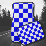 Neon Blue- och White Checkerboard-Vintage Bilmatta<br><div class="desc">Neon Blue and White Checkerboard | VINTAGE | Klassisk | TRENDIG | SNYGGT | MODE | Minimal</div>
