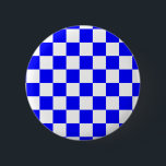 Neon Blue- och White Checkerboard-Vintage Knapp<br><div class="desc">Neon Blue and White Checkerboard | VINTAGE | Klassisk | TRENDIG | SNYGGT | MODE | Minimal</div>