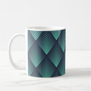 Neon Blue Op-Art Chevron. Kaffemugg