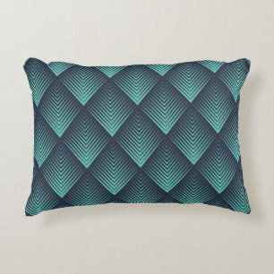 Neon Blue Op-Art Chevron. Prydnadskudde